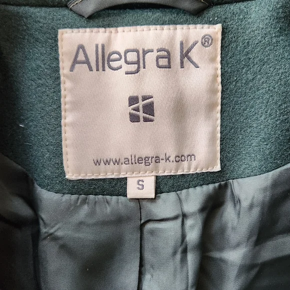 Allegra K Womens Green Pea Coat - Picture 5 of 7